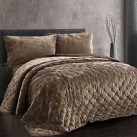 مفرش دايموند شتوي مفرد ونص فاخر مخمل بني عدد القطع...