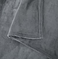 بطانية شتوي مخمل ناعم رصاصي غامق