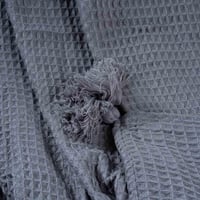 بطانية تيفولي وافل خفيفة صيفي مفرد رصاصي غامق مقاس...