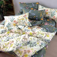 مفرش سمر لاند قطن 100% مزدوج برسومات الزهور كريمي...