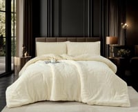 مفرش وورم شتوي فرو محفور كريمي