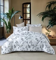 مفرش نوفا صيفي كوين مقاس 200x150 سم أبيض برسومات ا...