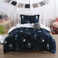 مفرش أطفال شانيل صيفي مفرد ونص كحلي و أبيض عدد الق...