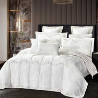 مفرش كاثرينا صيفي مزدوج فاخر كريمي مطرز عدد القطع...