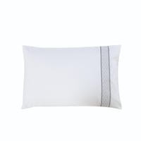 مفرش تانجير فائق النعومة مزدوج أبيض وأزرق مطرز عدد...