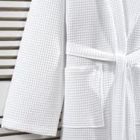 روب نداف - قطن 100% فاخر - تركي - تصميم وافل - أبي...