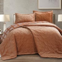 مفرش ديفا شتوي خفيف مضغوط مزدوج مخمل بني عدد القطع...