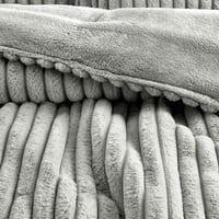 مفرش ليلي شتوي فاخر مزدوج فرو رصاصي عدد القطع 6