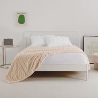 بطانية لينا فرو مفرد ونص كريمي مقاس 150× 200 سم