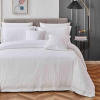 مفرش فندقي نداف قطن مزدوج أبيض 250 غرزة عدد القطع...