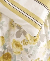 مفرش إنسجام صيفي قطن أصفر برسومات الزهور