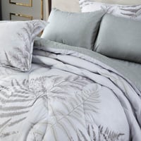 مفرش نوفا صيفي مزدوج رصاصي برسومات الزهور عدد القط...