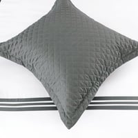 مفرش عايدة قطن مزدوج أبيض ورصاصي عدد القطع 9