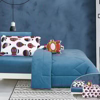 مفرش أطفال رينبو شتوي مفرد ونص مخمل أزرق عدد القطع...