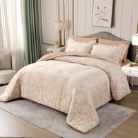 مفرش وودن صيفي مزدوج جاكارد فاخر بيج عدد القطع 6