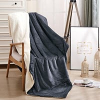 بطانية بونيتا خفيفة فرو مفرد ونص رصاصي غامق مقاس 1...