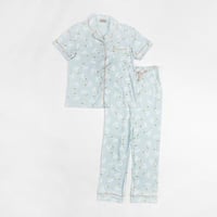 طقم بيجامة نسائية صيفية سماوي