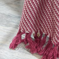 بطانية خفيفة محبوكة أكريليك فوشي و كريمي مقاس 150...