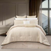 مفرش ريتا صيفي مزدوج جاكارد فاخر بيج عدد القطع 10