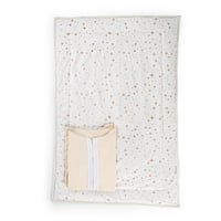 طقم سجادة صلاة أطفال دهبي وكريمي برسومات النجوم عد...