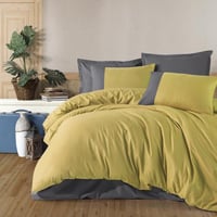 مفرش بيور صيفي مقاس كوين 160x200 تركي أصفر و رصاصي...