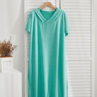 روب استحمام مفرد تركواز بقبعة