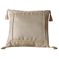 مفرش قيروان الفاخر مزدوج قطن جاكارد مطرز بيج ذهبي...