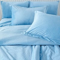 مفرش تولا شتوي فاخر مزدوج مخمل سماوي عدد القطع 6