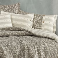 مفرش إنسجام صيفي قطن بني برسومات الزهور