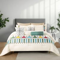 مفرش عسير صيفي مزدوج كريمي مطرز عدد القطع 9