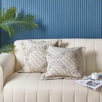 غطاء خدادية ماتيا قطن جاكارد رصاصي مقاس 45*45 سم ع...