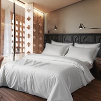 مفرش فندقي نمط هندسي يوناني مزدوج قطن أبيض 500 غرز...