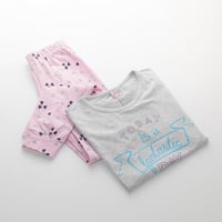 طقم بيجامة بناتي صيفية رصاصي