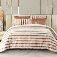 مفرش كلاود شتوي فاخر مزدوج مخمل و فرو ناعم أبيض ول...