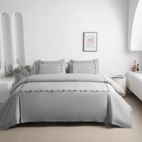 مفرش فهده صيفي مطرز مقاس كوين 160x200 فاخر رصاصي ع...