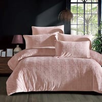 مفرش كيراما شتوي فاخر مزدوج مخمل محفور وردي عدد ال...