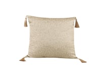 مفرش مرام مزدوج قطن مطرز بيج وذهبي عدد القطع 12