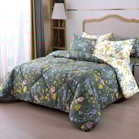 مفرش سمرلاند قطن 100%مفرد و نص برسومات الزهور كريم...