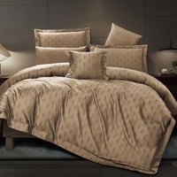 مفرش بابو صيفي مزدوج قطن فاخر لون بني 300 غرزة عدد...