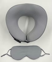 وسادة نداف للرقبة مع قناع عين لون رصاصي
