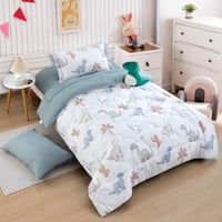 مفرش أطفال تيمون صيفي مفرد ونص أبيض رصاصي متعدد ال...