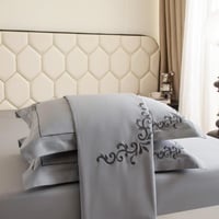 مفرش مزن صيفي فاخر لون رصاصي