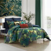 مفرش جينا صيفي مزدوج جاكارد فاخر مطرز متعدد الألوا...