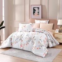 مفرش نوفا صيفي مزدوج أبيض برسومات الزهور عدد القطع...