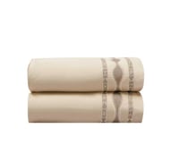 مفرش هوني مون مزدوج قطن جاكارد مطرز ذهبي ورصاصي عد...