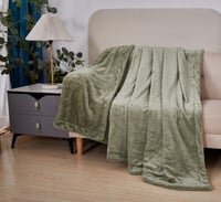 بطانية شتوي فرو ناعم زيتي