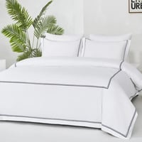 مفرش رولا صيفي مفرد ونص أبيض مطرز كحلي عدد القطع 5