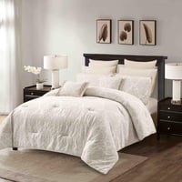 مفرش قرطبة صيفي مزدوج جاكارد فاخر مطرز كريمي و بيج...