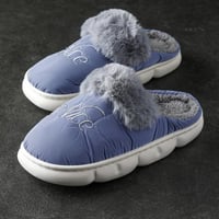 حذاء منزلي نسائي شتوي فرو سماوي
