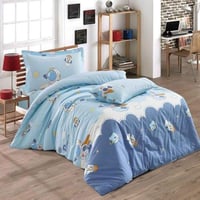 مفرش فيوليت أطفال صيفي قطن مقاس كوين أزرق سماوي مت...